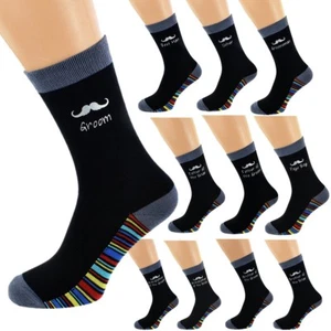 Moustache Design Funky Sole Wedding Mens Socks in Various Roles X6S223-011 - Picture 1 of 12