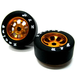 H&R Racing HR1114 Nascar Front Gld Narrow Whl w/ Silicone Tire (2) 1:24 Slot Car - Picture 1 of 1