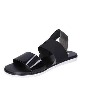 Women's shoes POLLINI 3 (EU 36) sandals black patent leather silver tex BE340-36 - Picture 1 of 5