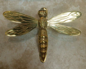 Decorative Solid Brass Dragonfly Hardware Door Knocker Polished Brass - Picture 1 of 2