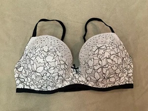 Reggiseno Victoria's Secret Dream Angels 34DD foderato semi nero avorio - Foto 1 di 5