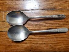 2 ANTIQUE VINTAGE COLLECTIBLE SPOONS 6.25" NOBILITY SILVER PLATE -