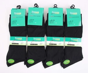 Calcetines negros suaves baratos de nailon para hombre con sensación sedosa 3 pares Reino Unido 6-11 - Imagen 1 de 1