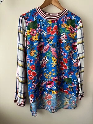 Zara Top Size S 10-12 Floral Long Sleeve Blouse Stylish Modern Colourful Chic - Image 1 of 4