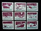 Set of 9 Soviet Russian USSR 1965 Matchbox Labels Arctic and Antarctica Research