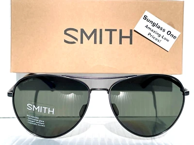 Smith Optics LAYBACK Matte Gunmetal Carbonic POLARIZED Grey Green Sunglass R80 - Image 1 of 4