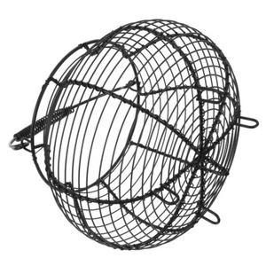 Wire Basket Iron Round Kitchen Small Black with Handle Chicken Egg - Picture 1 of 12