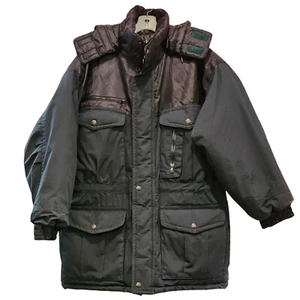 BEAR FORCE Men’s Navy Blue Reversible Hooded Winter Parka Coat Size Medium EUC - Picture 1 of 11