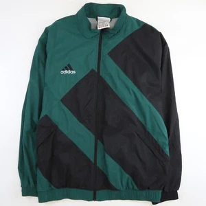 Chaqueta cortavientos vintage Adidas ligera talla XL verde negra - Imagen 1 de 4