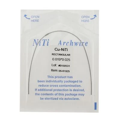 Ortodoncia Dental Súper Elástico Cu-NiTi Arco Rectangular Alambre Se detiene Preformado Foto 1 de 4