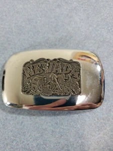 Nevada Silverplate Mining Motif BELT BUCKLE made in USA - Picture 1 of 3