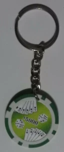 POKER CHIP KEY RING  - (DOUBLE SIX) GREEN  (X1)    - FREE P&P - Picture 1 of 1