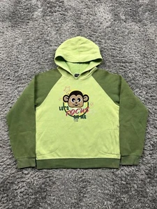 Vintage Mudd Girls Cute Monkey Raglan Embroidered Hoodie XL 16 - Picture 1 of 8
