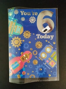 Robots 6th Birthday Card With Envelope - Picture 1 of 1