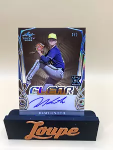 Leaf Trinity Clear Auto Josh Knoth RC 2023 1/1 verdadero 1 de 1 - Imagen 1 de 1