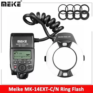 MEIKE MK-14EXT TTL LED Macro Ring Light Flash Speedlite for Canon Nikon Camera - Picture 1 of 12