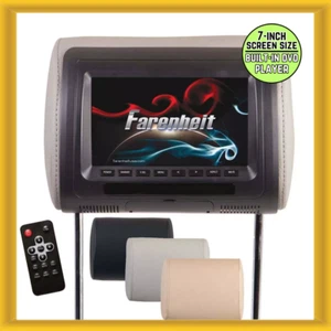 Farenheit HRD-71CC 7" Universal DVD Headrest Monitor w/ USB and Aux Input (NEW) - Picture 1 of 8