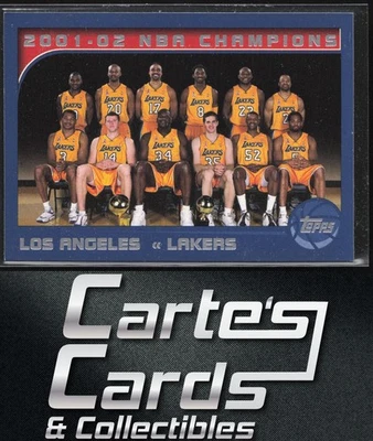 Kobe Bryant Shaquille O'Neal 2002-03 Topps #184 Los Angeles Lakers Campeones de la NBA Foto 1 de 2