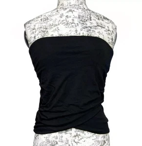 James Perse Women’s Strapless Tub Top Black Jersey Stretch Crop Size M / 8 - Picture 1 of 16