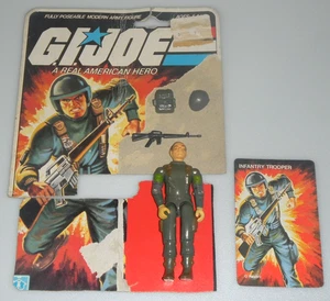 1983 Vintage G.I. GI Joe Lot 3.75 ARAH Grunt v1.5 Swivel Arm Card *100% Complete - Picture 1 of 9
