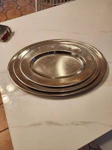 3 SCIENTIFIC STAINLESS 18-8 steel trays platters SWEDEN Scandinavian modern - Picture 1 of 15