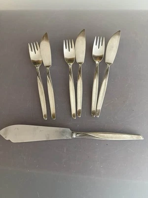 BSF „Jasmin“ Fischbesteck 90er Silberauflage – 6 Teile für 3 Personen + Vorleger - Bild 1 von 4