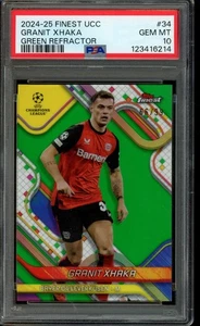 Topps Finest Granit Xhaka Green 2024/99 #34 PSA 10 - Imagen 1 de 2