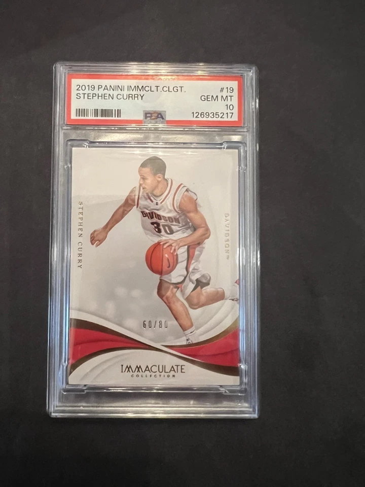 2019-20 Immaculate Stephen Curry /80 PSA 10 - Davidson Warriors MVP Champ - Image 1 of 4
