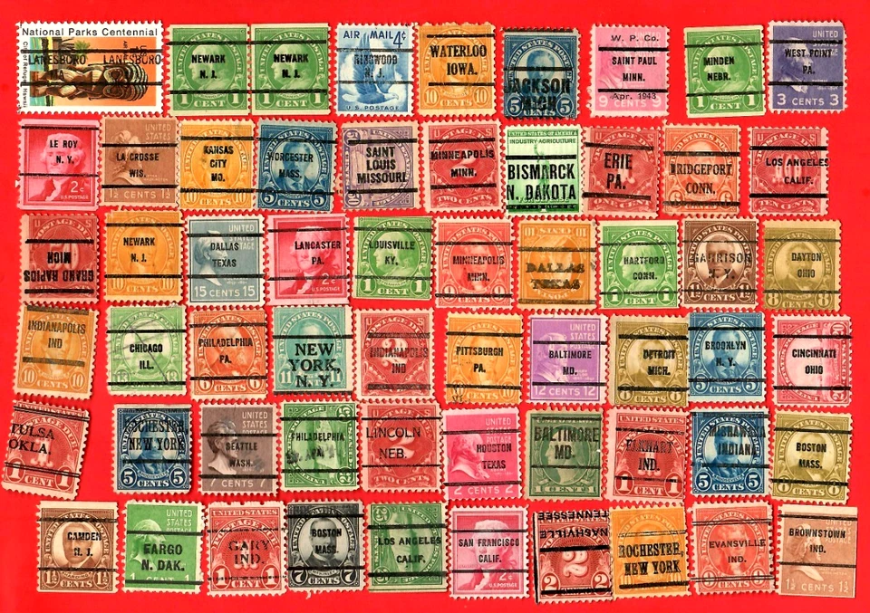 U. S. Precancel Stamps Used with LANESBORO MA, WEST POINT, W. P. CO MN😊117 - Image 1 of 1