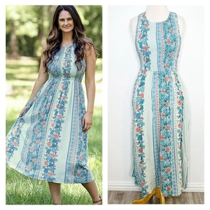 Matilda Jane Damen Weekend Dreams Maxikleid Gr. M blau ärmellos Cottagecore - Bild 1 von 16