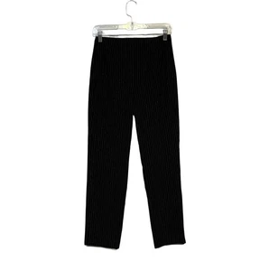 White House Black Market Sparkle Pinstripe Straight Pants Black 00L Long - Picture 1 of 7