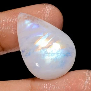 Natural Rainbow Moonstone Pear Shape Cabochon Gemstone 22.5Ct 27X17X6mm - Picture 1 of 5