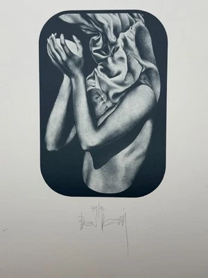 ⭕️ ARIEL BEN DAVID SIGNED LITHOGRAPH 39/90 SURREAL MODERN ISRAELI ART - Image 1 of 4