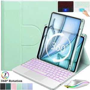Für iPad 10/11 Gen A16 2025 7/8/9 Air Pro Hülle mit Beleuchtet Touchpad Tastatur - Bild 1 von 78