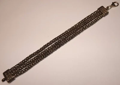 SIlpada Sterling 3 Row Popcorn Chain Bracelet-Heavy Foto 1 de 2