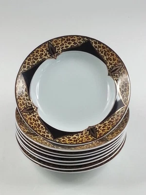 8 Piece American Atelier AA Cheetah 7025-20 9.25 Inch Soup Cereal Bowls - Image 1 of 4