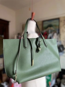 Tutilo New York Pebbled Faux Vegan Leather Tech Tote Bag Schultertasche Grün - Bild 1 von 17