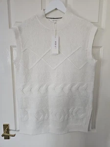 Jersey Per Una Sin Mangas Crudo Crema Talla Mediana Mezcla Lana M&S Nuevo Con Etiquetas  - Imagen 1 de 12