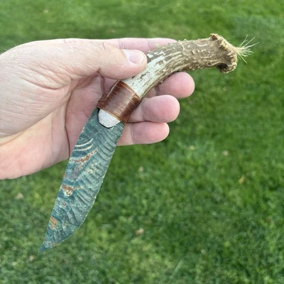 Cuchillo cortado de pedernal piedra de sangre de jaspe de lujo de Grady Bowen navaja borde afilado Foto 1 de 4