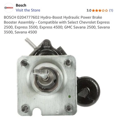 Booster de freno eléctrico Bosch 0204777602 para 08-11 Chevrolet GMC Express Savana Foto 1 de 4