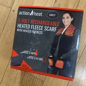 New In Box!ActionHeat 5V Rechargeable Battery Heated Fleece Scarf w/Pockets - Picture 1 of 4