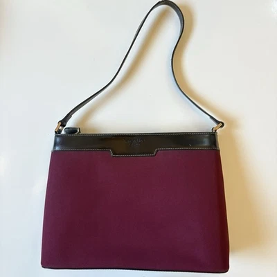 Kate Spade Black Burgundy  Shoulder Bag Purse Retro Pin-up Zip Up - Image 1 of 4