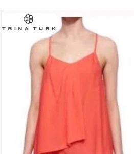 Trina Turk Silk Peach Cami Camisole Adjustable Trim Size Medium NWT - Picture 1 of 5