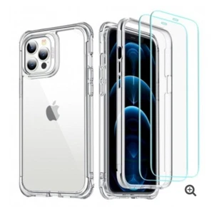 Case for iPhone 12 Pro Max, Alliance ,Clear + 2 Tempered-Glass Screen Protectors - Picture 1 of 11