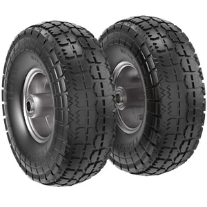 4.10/3.50-4" Tire & Wheel,10" Solid Tire with 5/8" Axle,2.1" Offset Hub-2PK-SALE - Picture 1 of 6