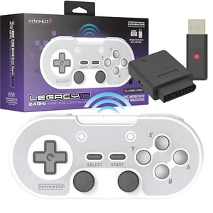 Retro-Bit Legacy 16 Wireless 2.4GHz Controller for SNES, Switch, PC, Mac - Gray - Picture 1 of 8