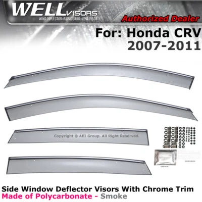 Viseras WELL para Honda CRV 07-11 Viseras de ventana Protector de lluvia Deflectores Borde cromado Foto 1 de 4