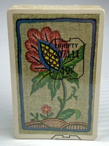 Vintage Thrifty 207111 Playing Cards / New & Sealed / Knit Flower Scene / Red - Picture 1 of 4