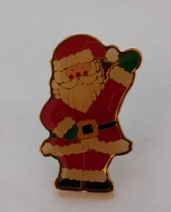 Santa Claus Figure Waving Lapel Tack Pin - Picture 1 of 5
