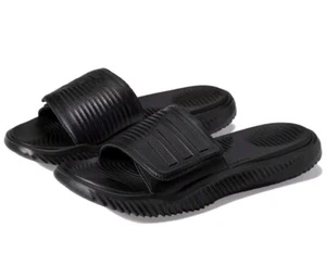 Adidas Originals Alphabounce Slides 2.0 Unisex Sandals Black On Black Mens Sz 9 - Picture 1 of 12